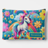 かわいい女の子の名前のユニコーンファンタジー アクセサリーポーチ (正面)