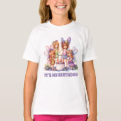 かわいい女の子の妖精の誕生日パーティー Tシャツ (正面)