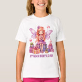 かわいい女の子の妖精の誕生日パーティー Tシャツ (正面)