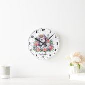 かわいい女の子の子供部屋ユニコーン ラウンド壁時計 (ホーム)