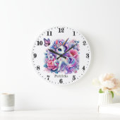 かわいい女の子の子供部屋ユニコーン ラージ壁時計 (ホーム)