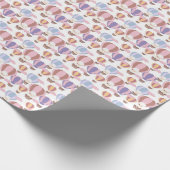 かわいい女の子の子羊のタイルのベビーシャワー ラッピングペーパー (角)