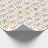 かわいい女の子の子羊  ラッピングペーパー (角)