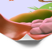 かわいい女の子の小さいおとぎ話キノコ蝶 ポスター (コーナー)