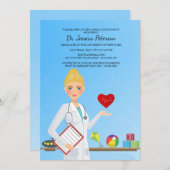 かわいい女の子の小児科医の招待状 招待状 (正面/裏面)