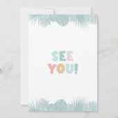 かわいい女の子の恐竜の誕生日パーティーの招待状 招待状 (裏面)