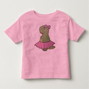 かわいい女の子の恐竜のTレックスのワイシャツ トドラーTシャツ