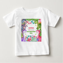 かわいい女の子の恐竜2歳の誕生日パーティー