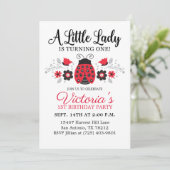 かわいい女の子の最初の誕生日パーティー 招待状 (スタンド正面)