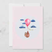 かわいい女の子の水彩画スローと名前ベビーシャワー 招待状 (裏面)