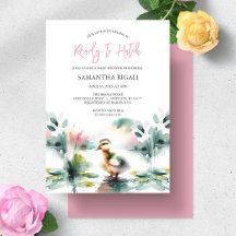 かわいい女の子の水色アヒル赤ちゃんシャワー