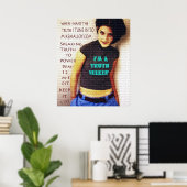 かわいい女の子の求職者 ポスター (ホームオフィス)