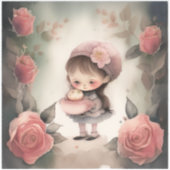 かわいい女の子の漫画のシール シール (正面)