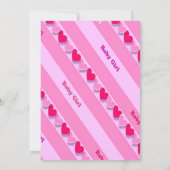 かわいい女の子の物干しハートボホベイビーシャワー 招待状 (裏面)