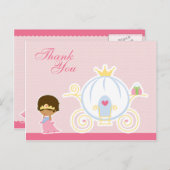 かわいい女の子の王女馬車感謝していお葉書 ポストカード (正面/裏面)