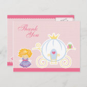 かわいい女の子の王女馬車感謝していお葉書 ポストカード (正面/裏面)