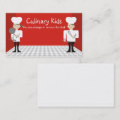 かわいい女の子の男の子のシェフの料理教室ビジネスカリフォルニア… 名刺 (正面/裏面)