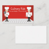 かわいい女の子の男の子のシェフの料理教室ビジネスカリフォルニア… 名刺 (正面/裏面)