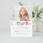 かわいい女の子の眠りパーティーの上に招待状 招待状 (スタンド正面)
