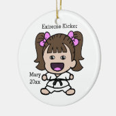 かわいい女の子の空手のクリスマスのオーナメント セラミックオーナメント (左)