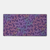 かわいい女の子の紫の蝶の模様が虹のように輝く デスクマット (正面)