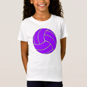 かわいい女の子の紫色のバレーボールのワイシャツ Tシャツ