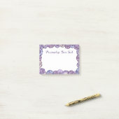 かわいい女の子の花柄ボーダー パステルカラー ボヘミアンスタイル オーダーメイド デイジー ポストイット (デスク上)