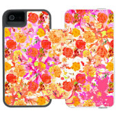 かわいい女の子の花模様 INCIPIO iPhoneウォレットケース (フォリオオープン)