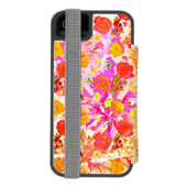 かわいい女の子の花模様 INCIPIO iPhoneウォレットケース (フォリオ裏面)