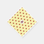 かわいい女の子の苺クリームネームモノグラム スタンダードカクテルナプキン (角)