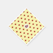 かわいい女の子の苺クリーム名前のモノグラム スタンダードカクテルナプキン (角)