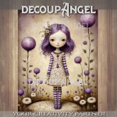 かわいい女の子の薄紫デコページ 薄葉紙