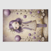 かわいい女の子の薄紫デコページ 薄葉紙 (正面)