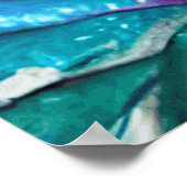 かわいい女の子の蝶サイケデリック色モダン ポスター (角)