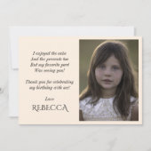 かわいい女の子の誕生日の写真サンキューカード サンキューカード (正面)