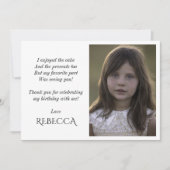 かわいい女の子の誕生日の写真サンキューカード サンキューカード (正面)