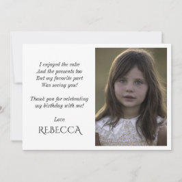 かわいい女の子の誕生日の写真サンキューカード サンキューカード
