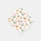 かわいい女の子の誕生日カップケーキパターン スタンダードカクテルナプキン (角)