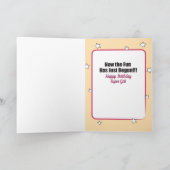 かわいい女の子の誕生日カーすごいド カード (内部)