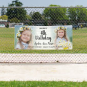 かわいい女の子の誕生日パーティー任意の年齢フォトコラージュ 横断幕 (インサイチュ)