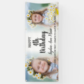 かわいい女の子の誕生日パーティー任意の年齢フォトコラージュ 横断幕 (縦)