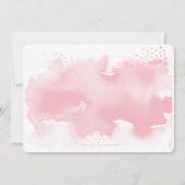 かわいい女の子の誕生日パーティー招待状ピンクの水色 招待状 (裏面)