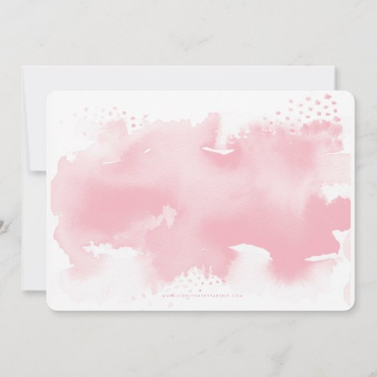 かわいい女の子の誕生日パーティー招待状ピンクの水色 招待状 (裏面)