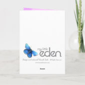 かわいい女の子の誕生日パーティー サンキューカード サンキューカード (裏面)