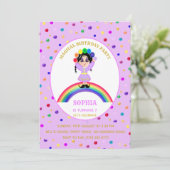 かわいい女の子の誕生日パーティー 招待状 (スタンド正面)