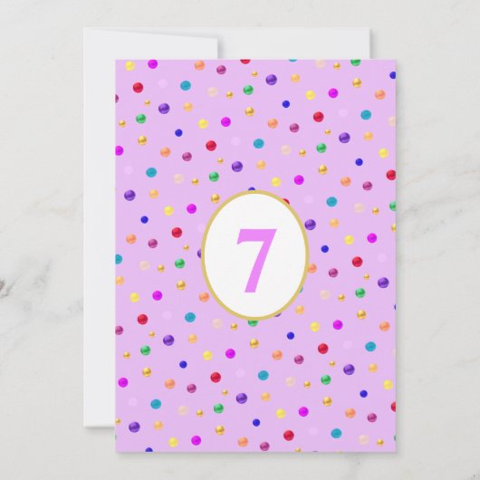 かわいい女の子の誕生日パーティー 招待状 (裏面)