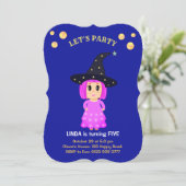 かわいい女の子の誕生日招待状 招待状 (スタンド正面)