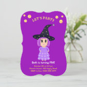 かわいい女の子の誕生日招待状 招待状 (スタンド正面)