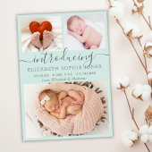 かわいい女の子の誕生発表アクアフォトコラージュ 案内状