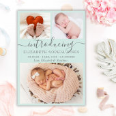 かわいい女の子の誕生発表アクアフォトコラージュ 案内状